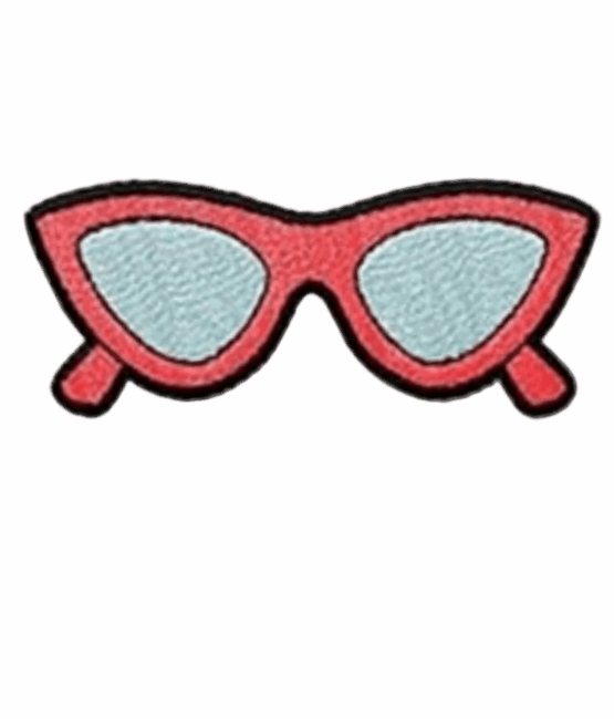 Glasses iron on embroidery patches
