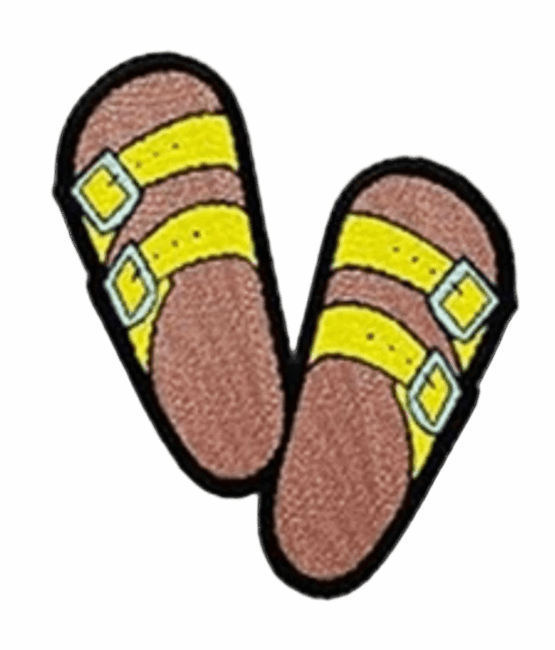 Slippers iron on embroidery patches