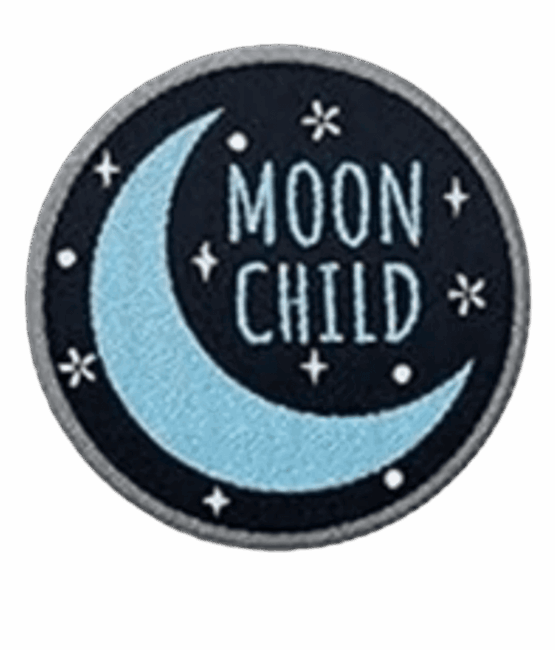 Moon child iron on embroidery patches