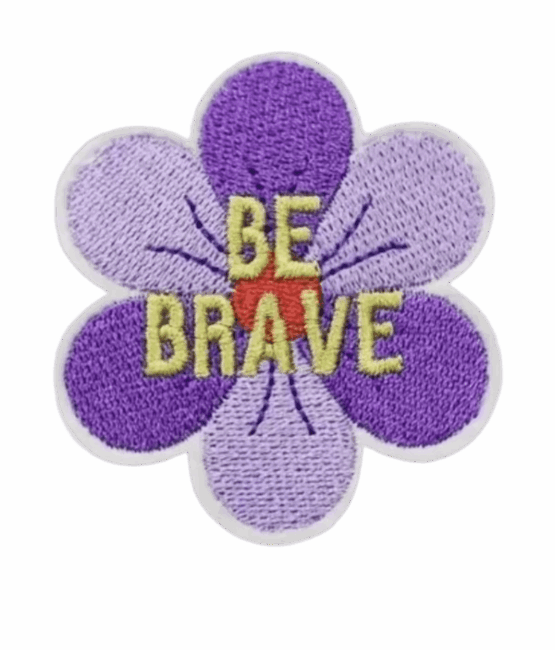 Be brave iron on embroidery patches