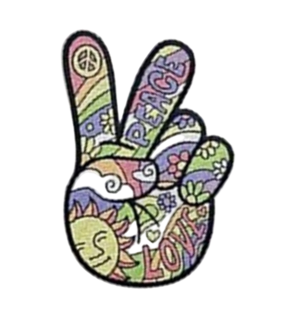 Peace iron on embroidery patches