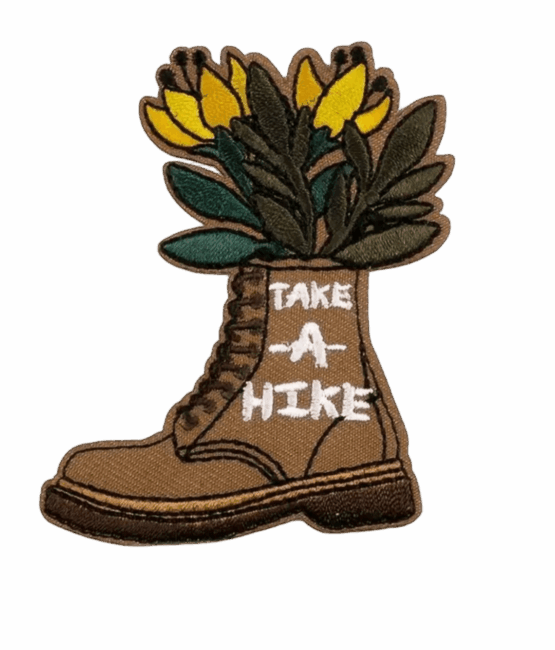 Take a hike iron on embroidery patches