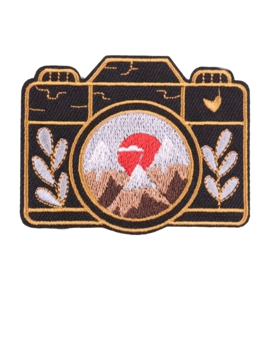 Camera iron on embroidery patches