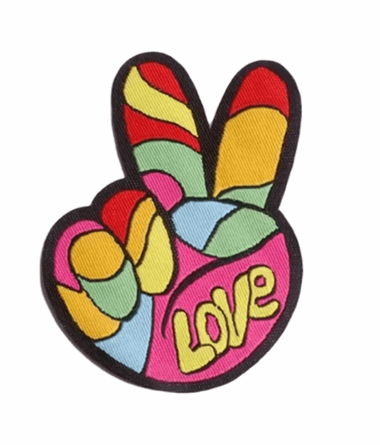Peace love  iron on embroidery patches