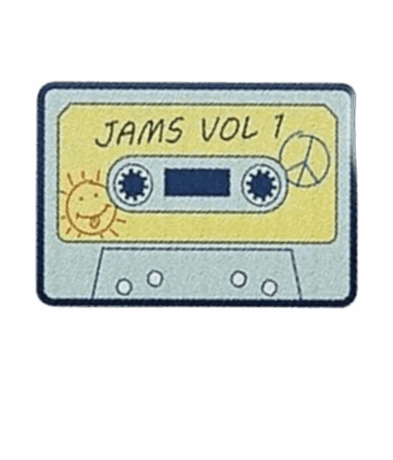 Tape jams iron on embroidery patches