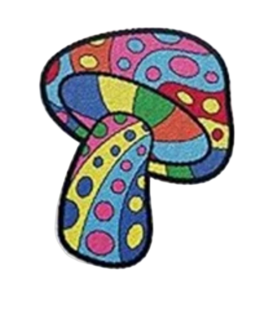 Colorful mushroom iron on embroidery patches