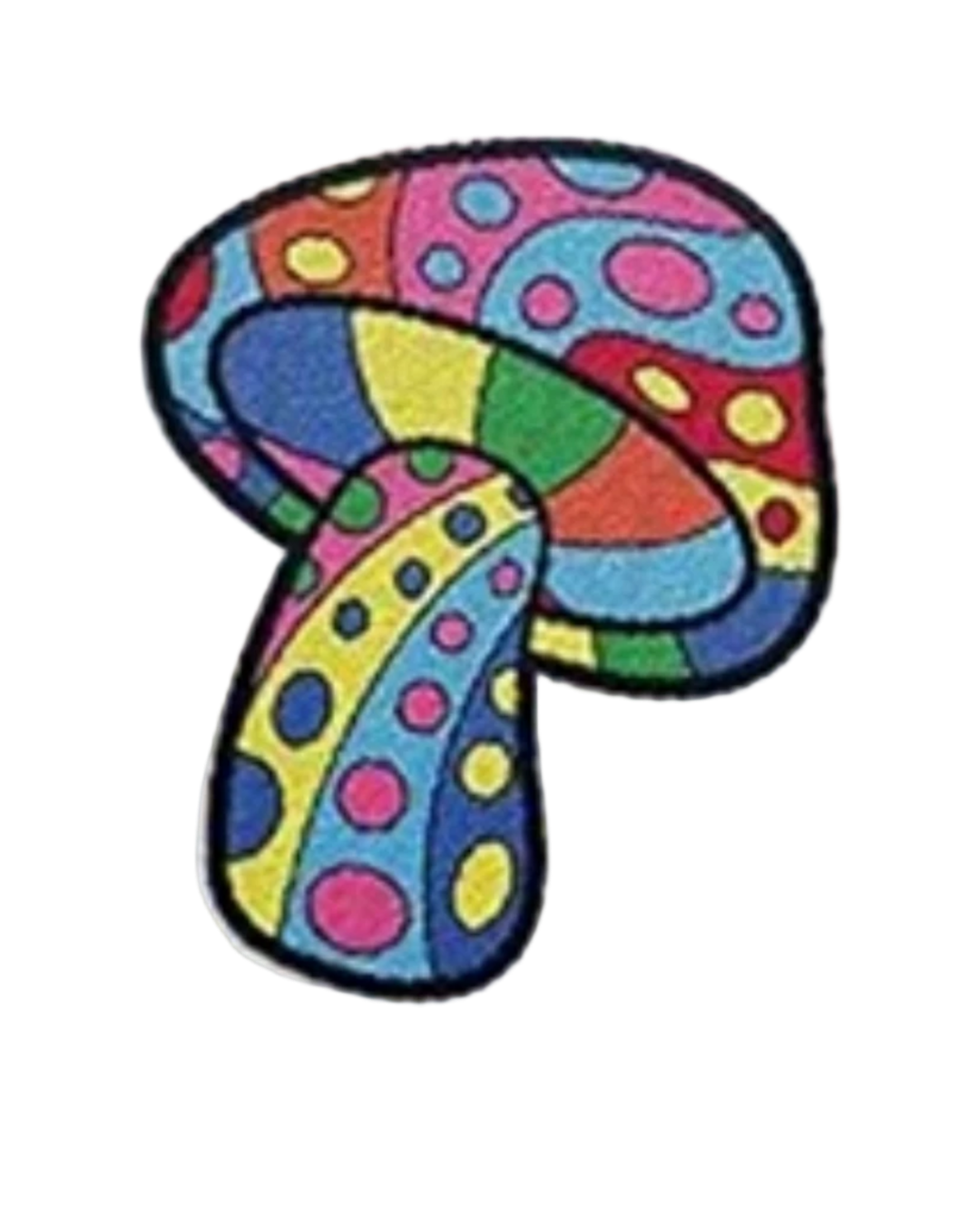 Colorful mushroom iron on embroidery patches