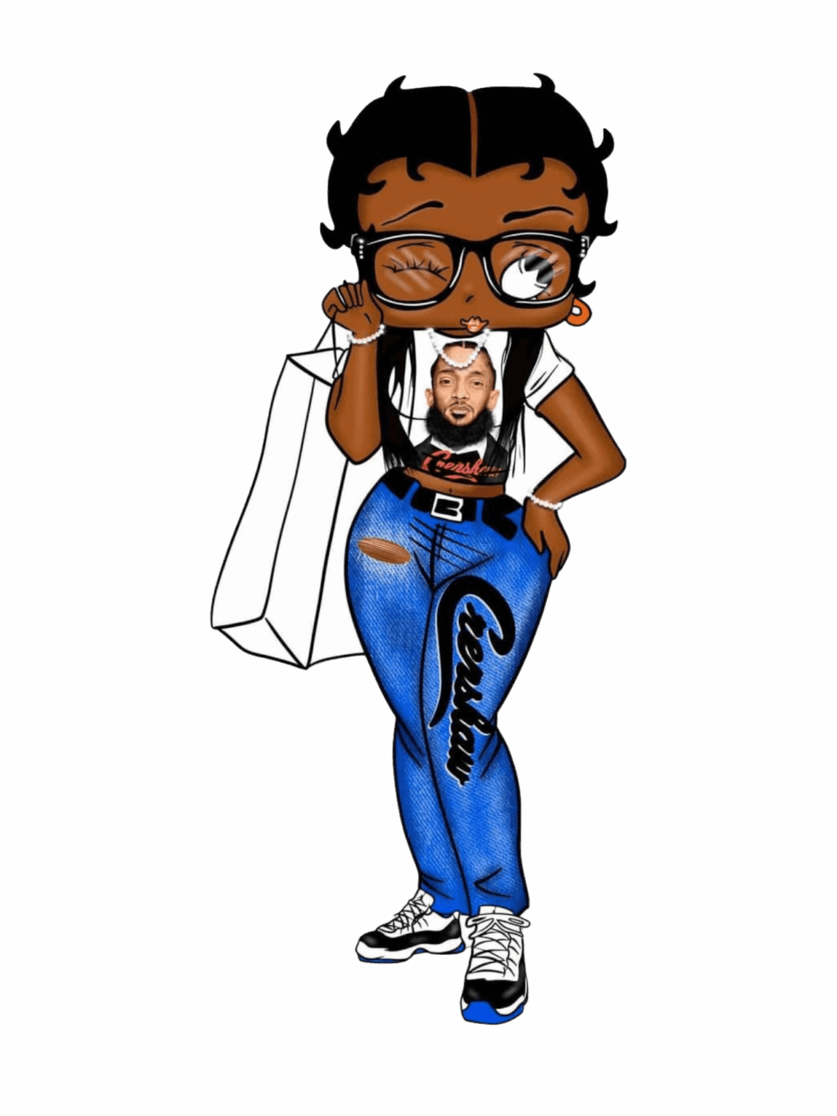 Fashion melanin Crenshaw girl iron heat transfer
