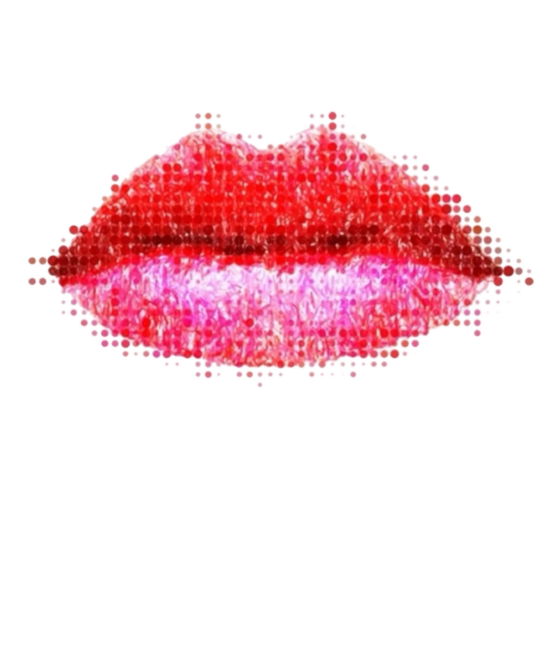 Red print lip heat transfers