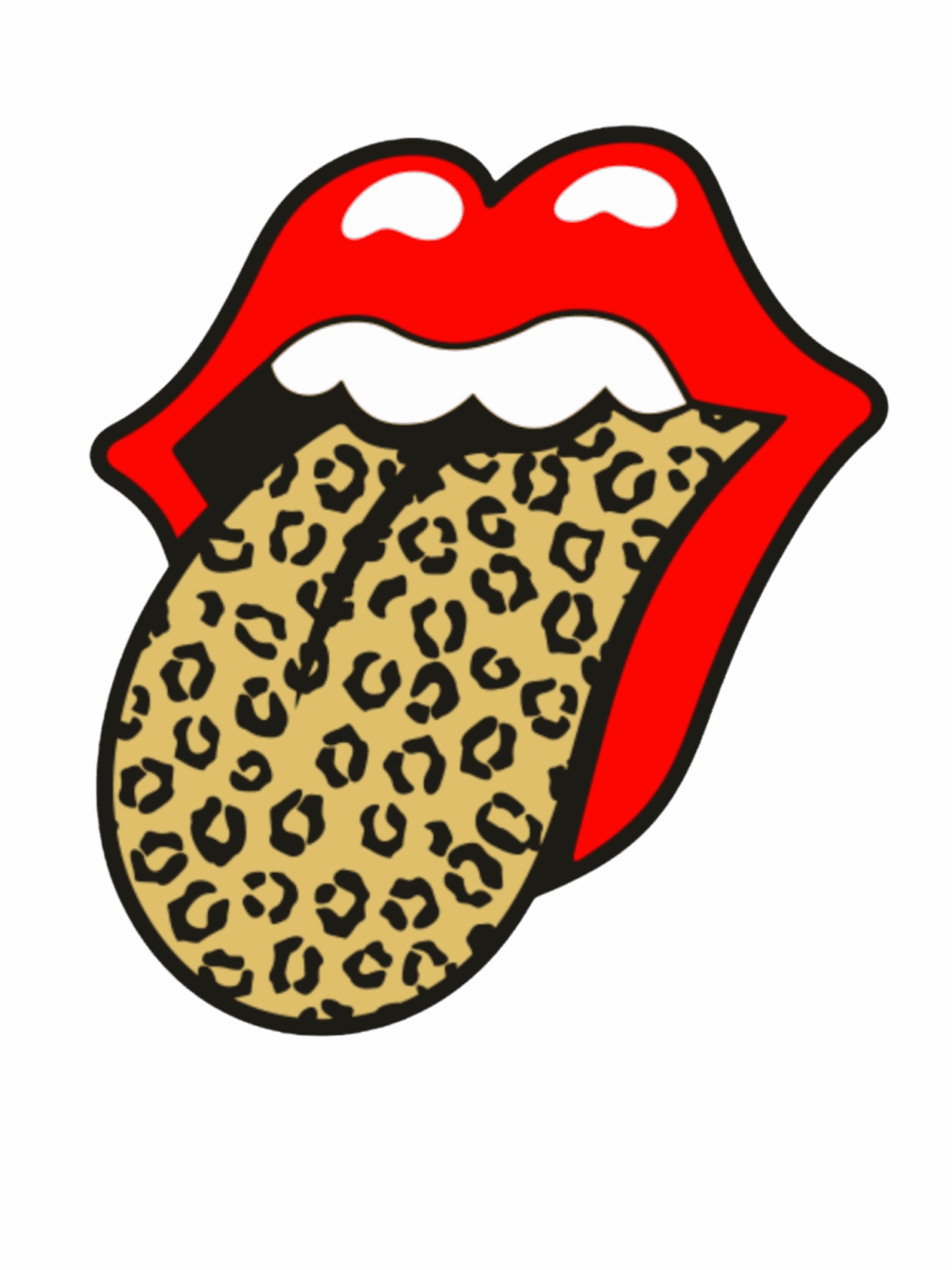 Lip leopard pattern iron on heat transfers