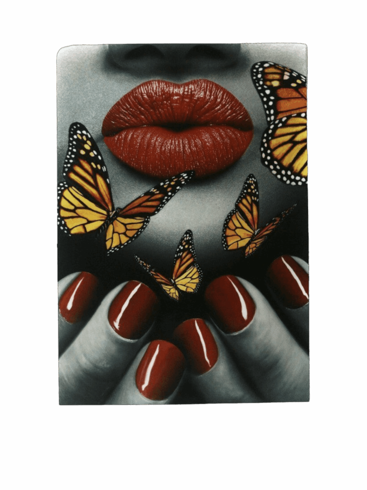 Butterfly lip Heat transfer screen printed