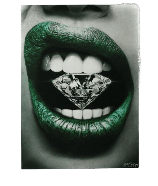 Diamond lip Iron on Heat transfer screen printed