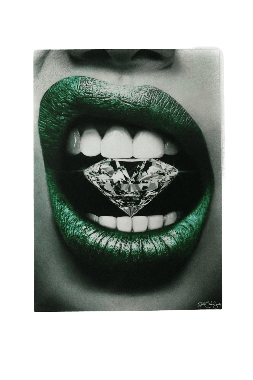 Diamond lip Iron on Heat transfer screen printed