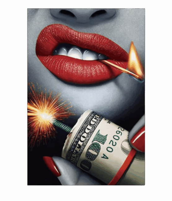 Money Lip iron on Heat transfers