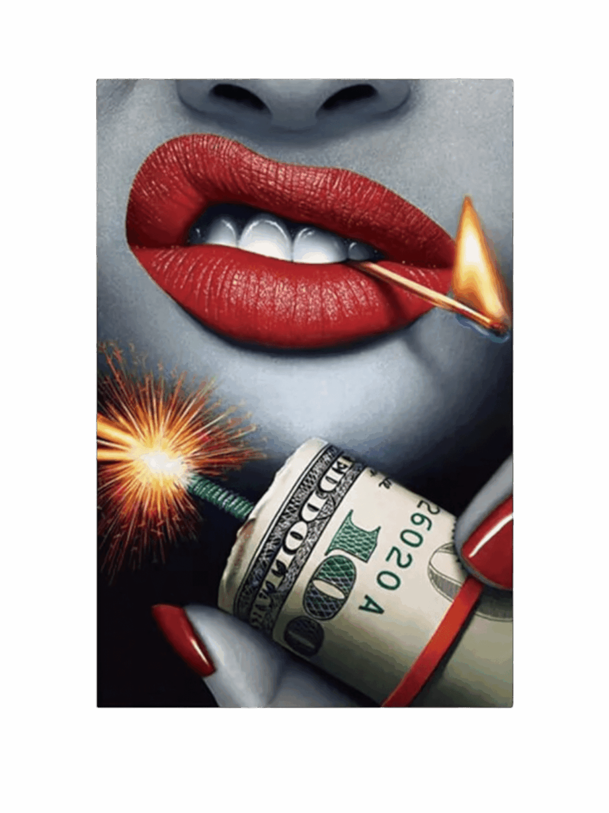 Money Lip iron on Heat transfers
