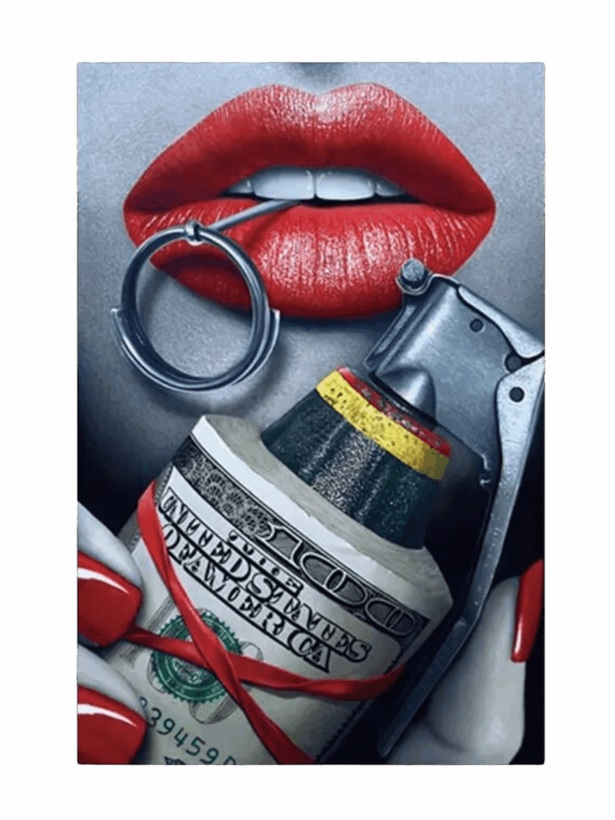 Grenade Lip iron on Heat transfers
