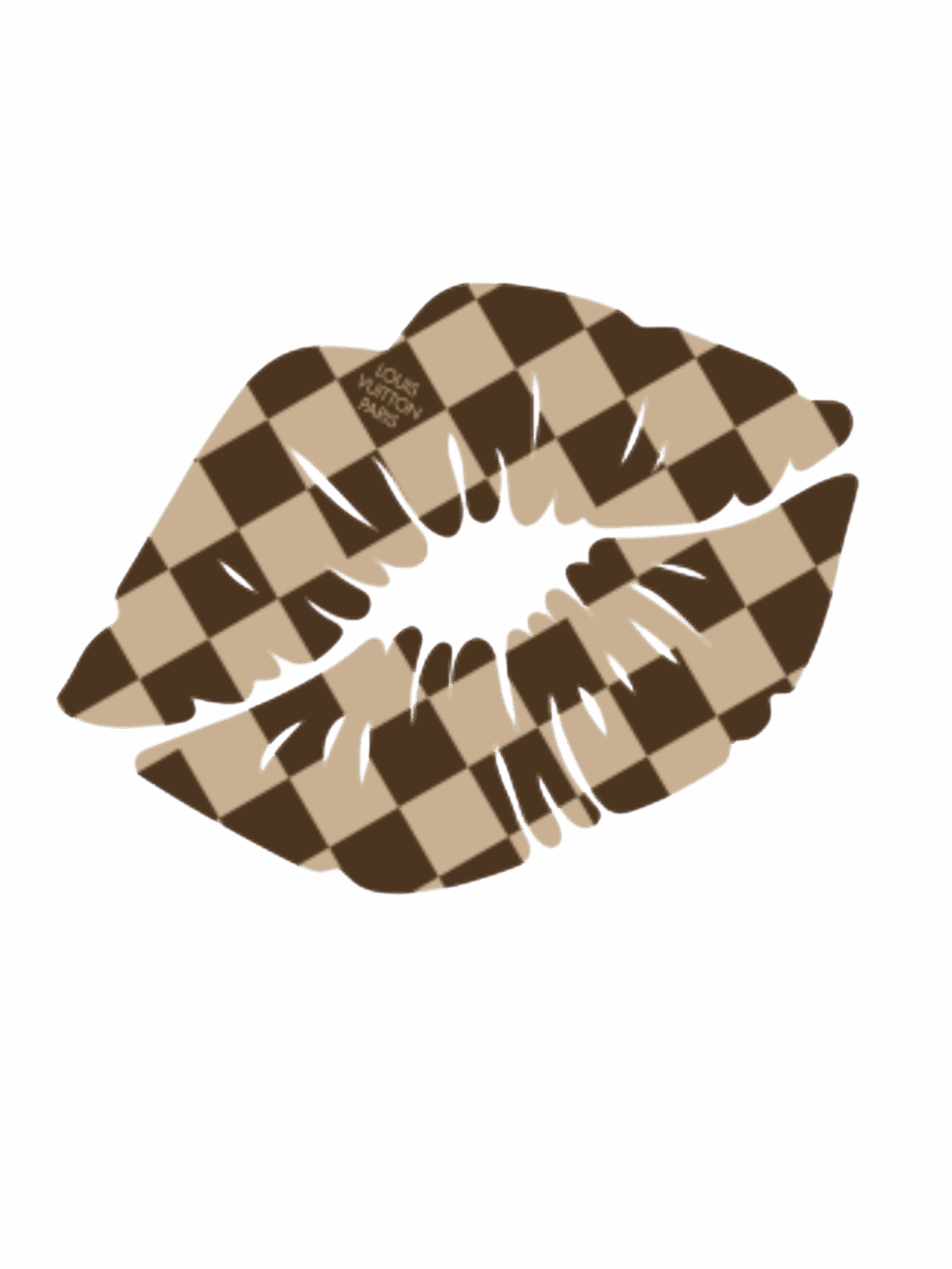 Brown Lip iron on Heat transfers
