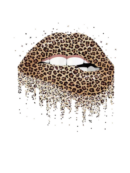 Leopard lip screen print iron on appliqué