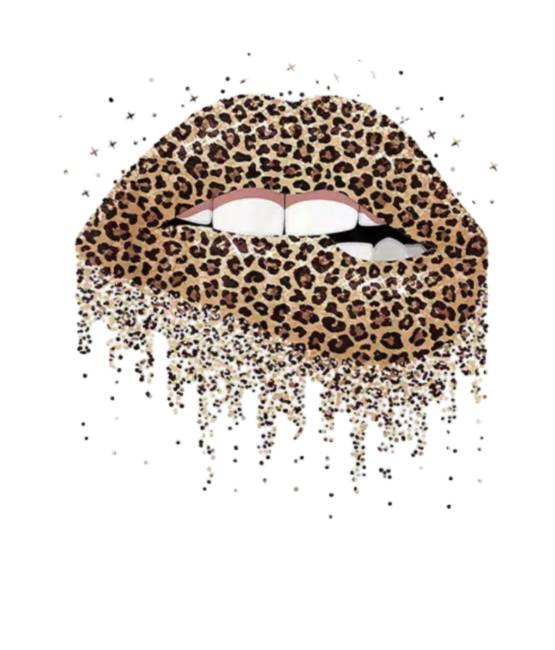 Leopard lip screen print iron on appliqué