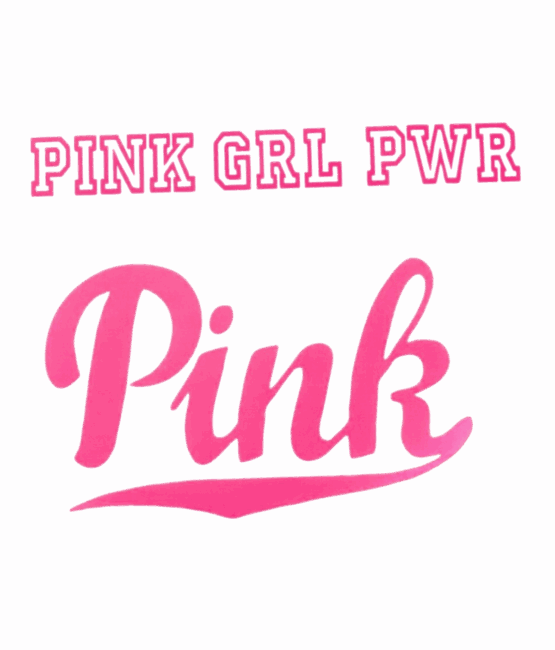 Girl power Pink iron on heat transfer