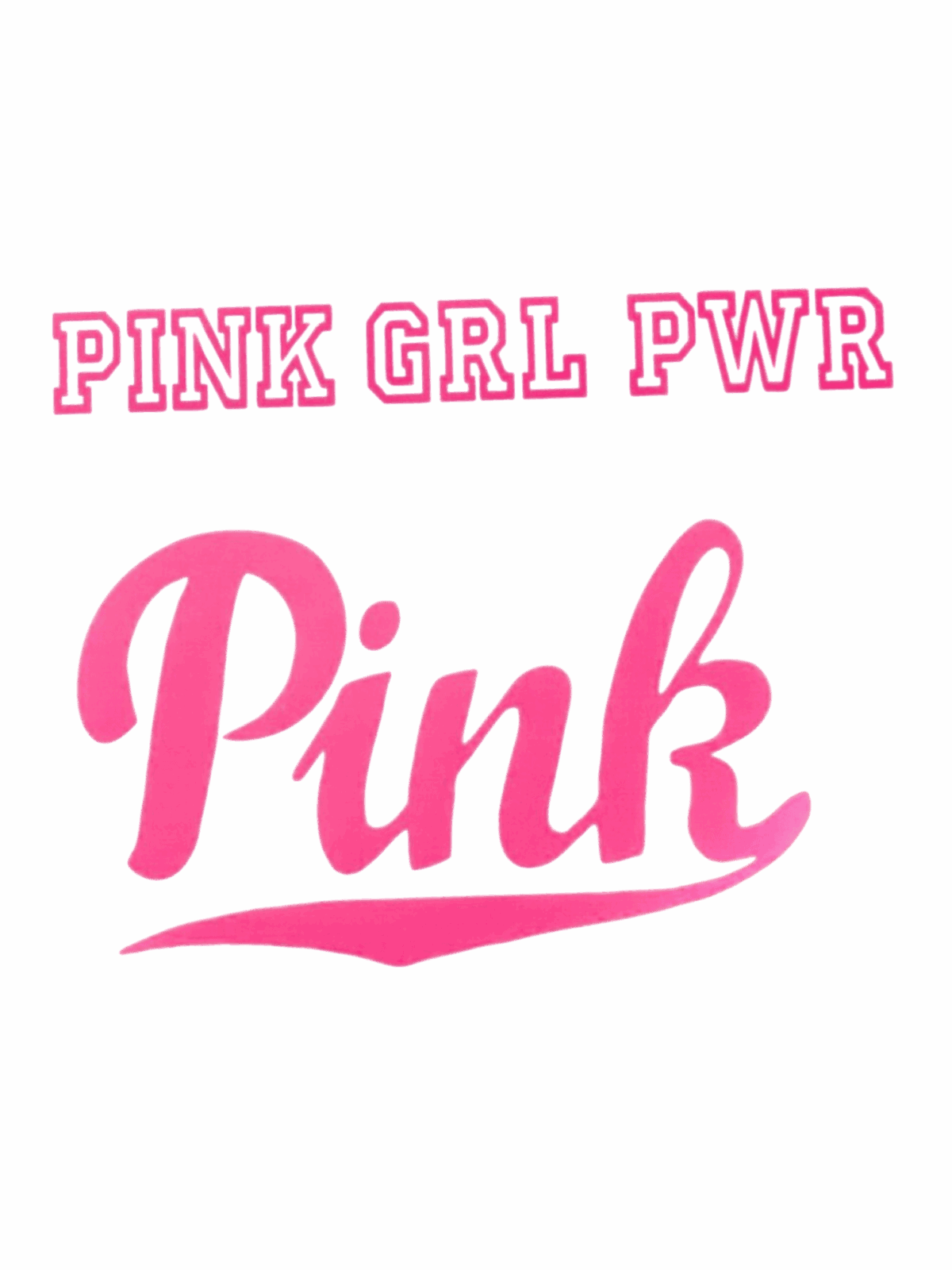 Girl power Pink iron on heat transfer