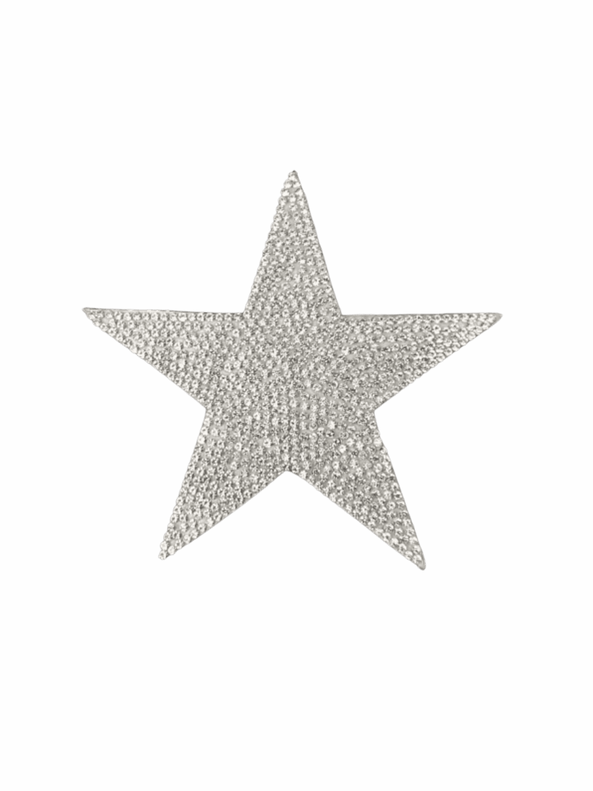 Silver Star iron on rhinestone patches