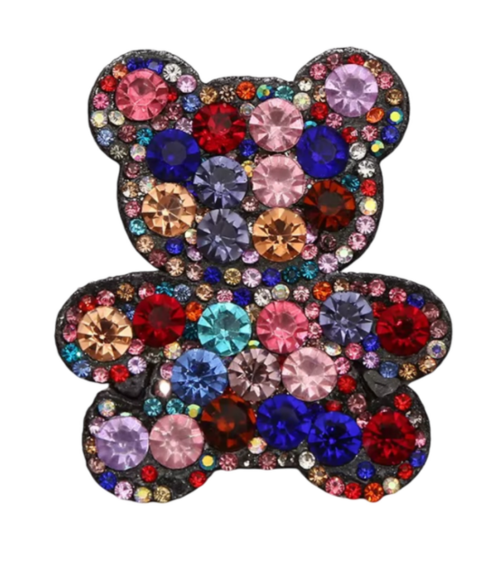 Colorful bear iron on rhinestone patches