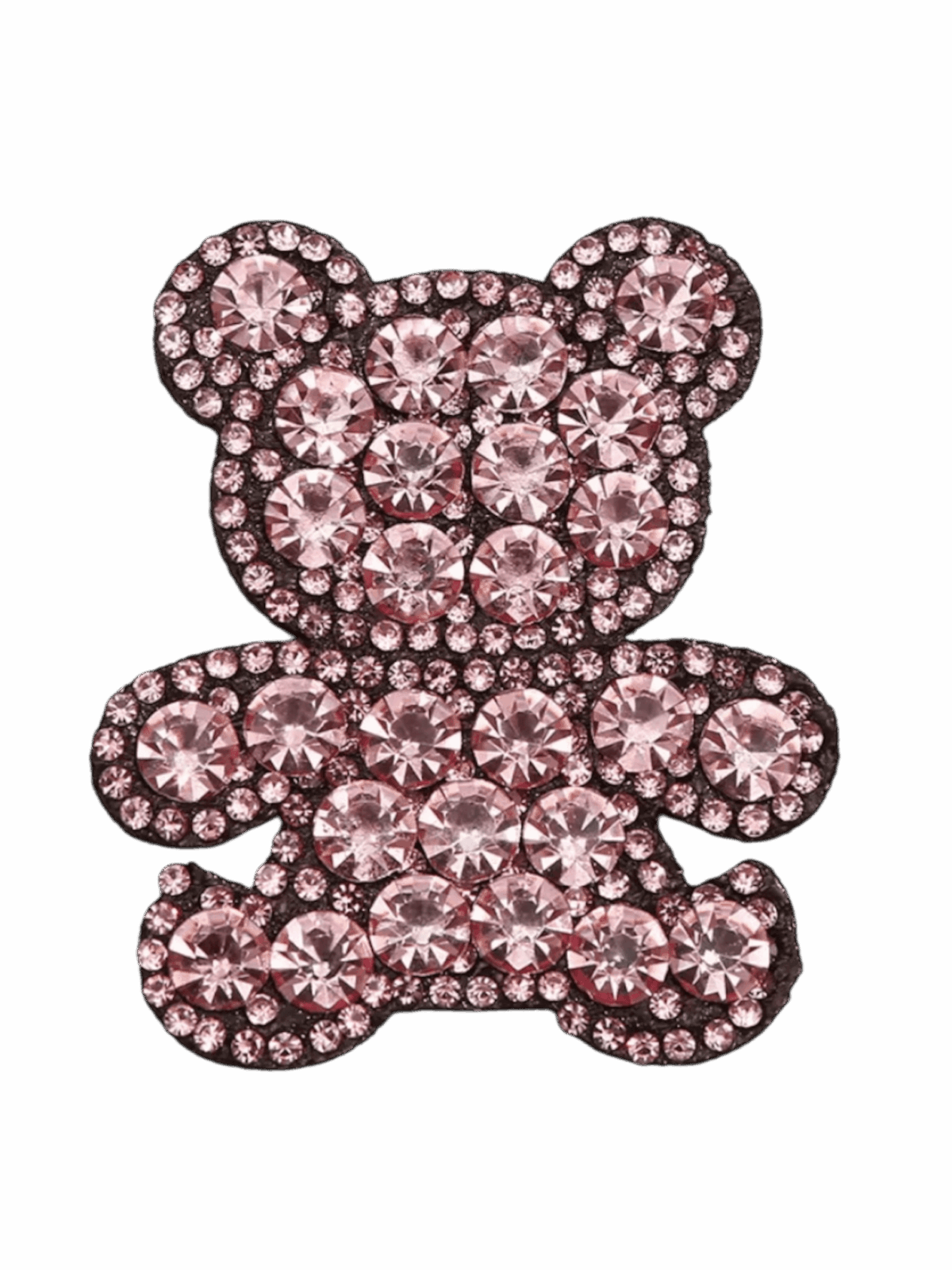 Pink bear iron on rhinestone patches