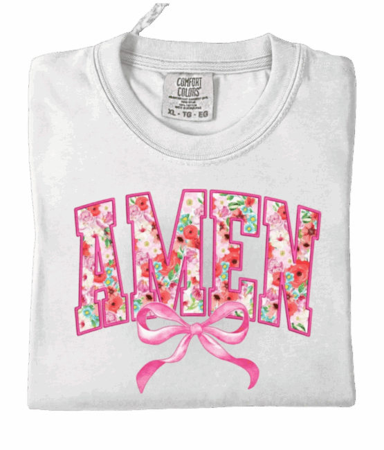 Pink Amen worship christian heat transfers