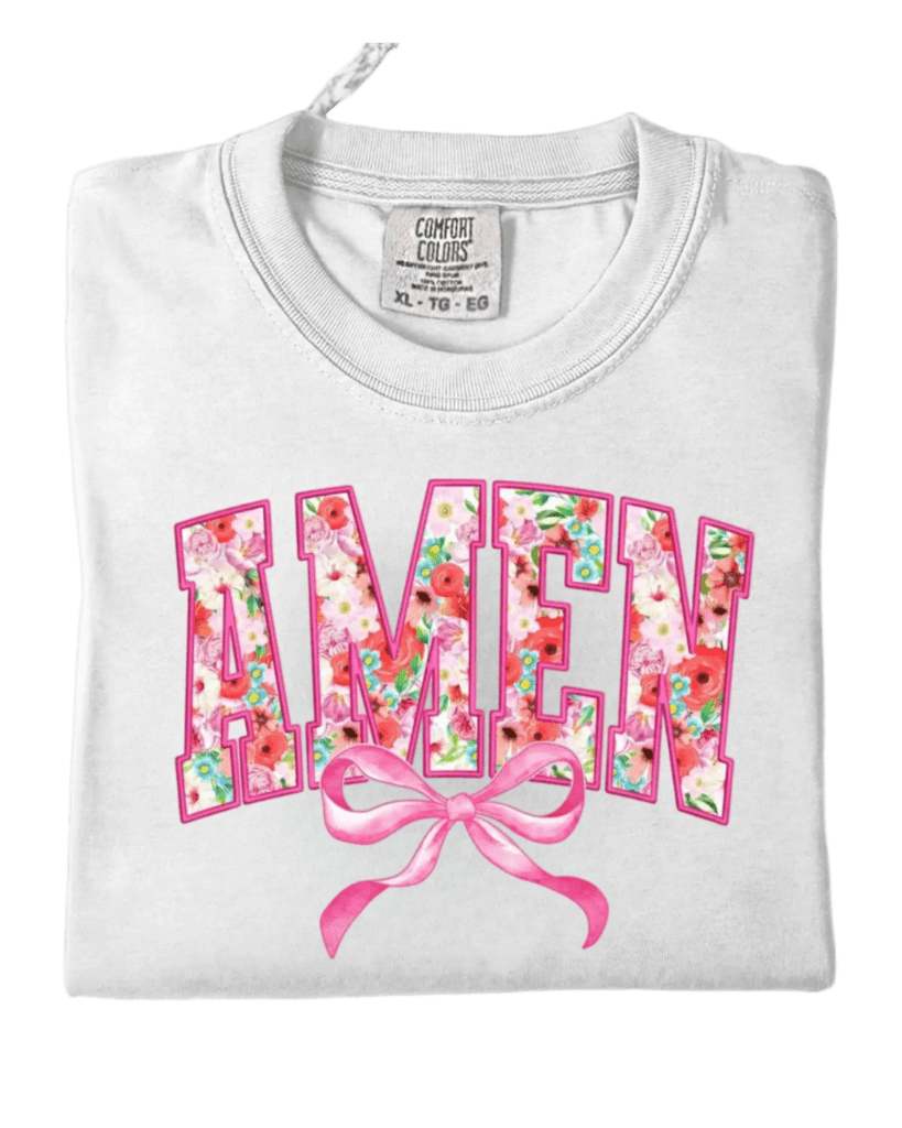 Pink Amen worship christian heat transfers
