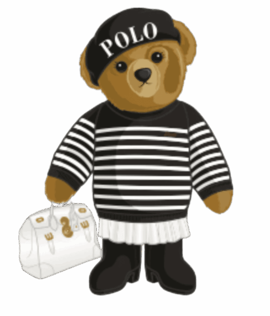 Black stripes bear heat transfers designs