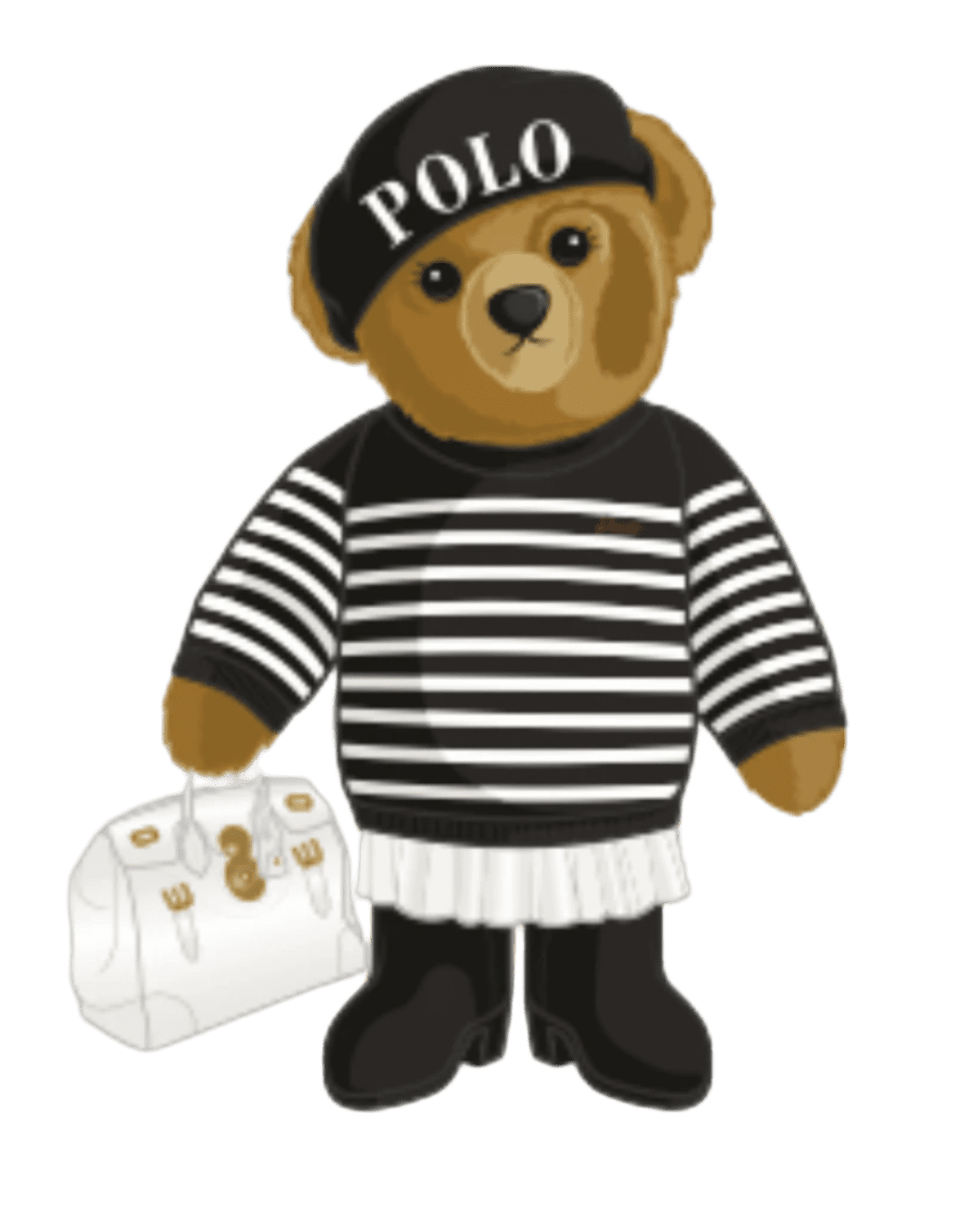 Black stripes bear heat transfers designs