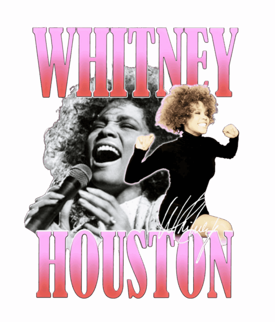 Whitney Houston t shirt heat transfers