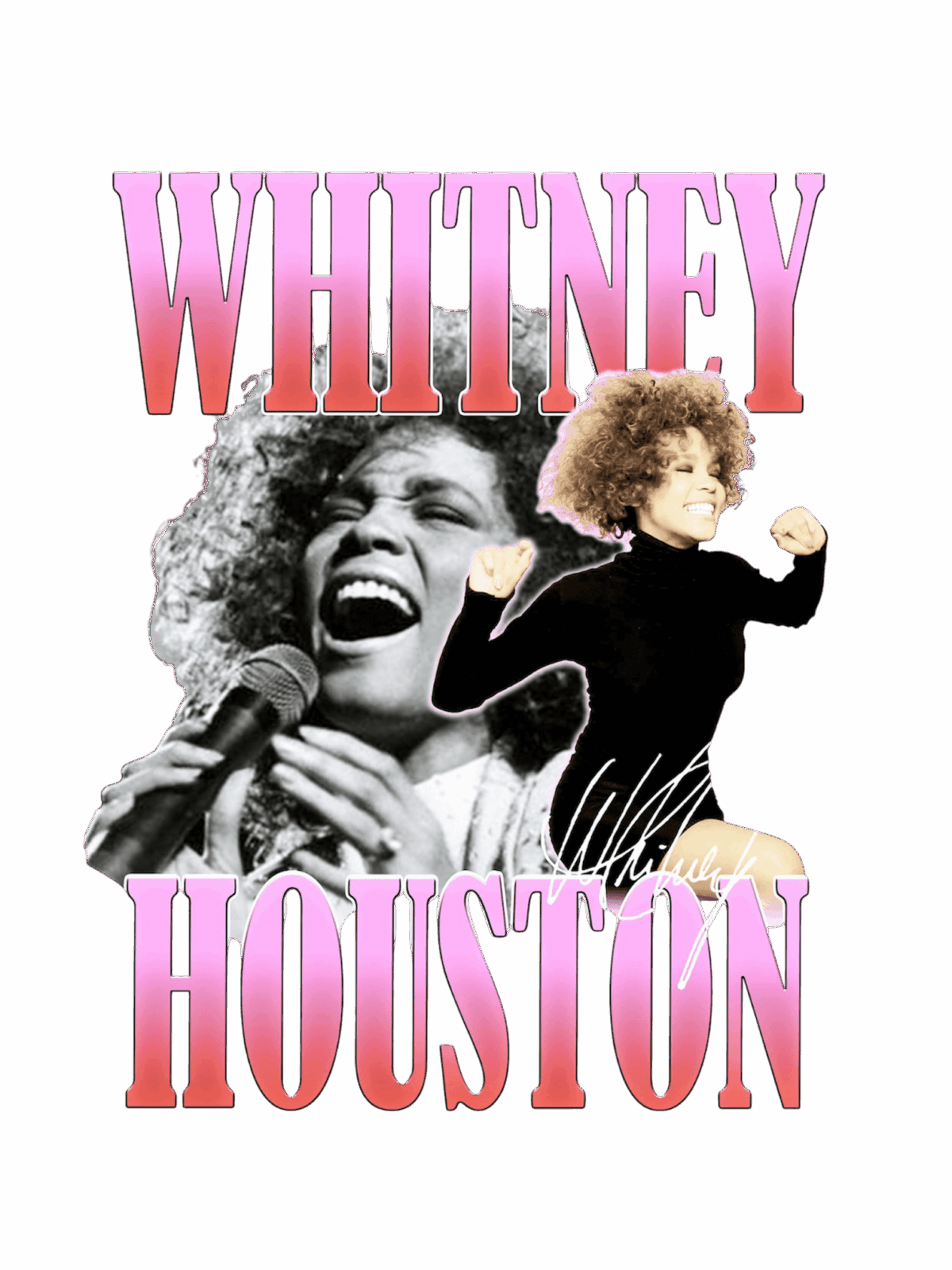 Whitney Houston t shirt heat transfers
