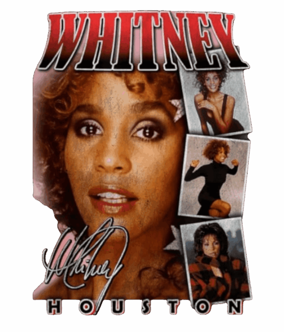 Whitney Houston t shirt heat transfers