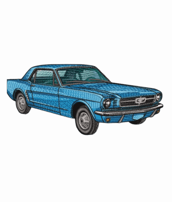 Blue car iron on car patches