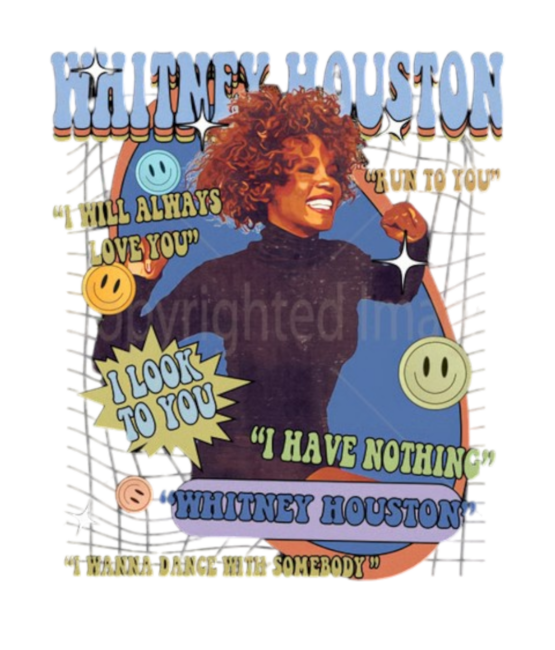 Whitney Houston t shirt heat transfers