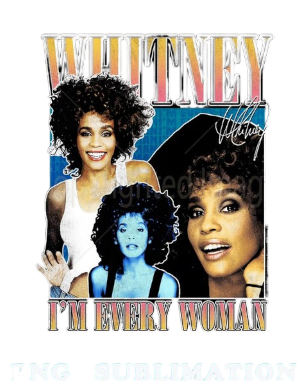 Whitney Houston t shirt heat transfers