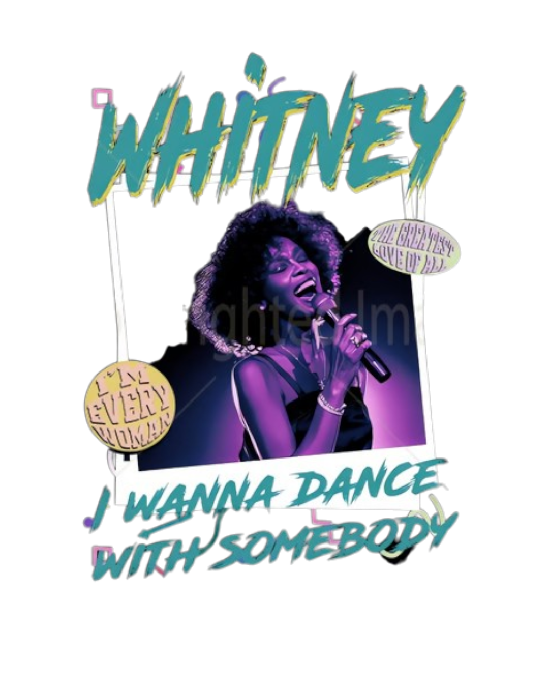 Whitney Houston t shirt heat transfers