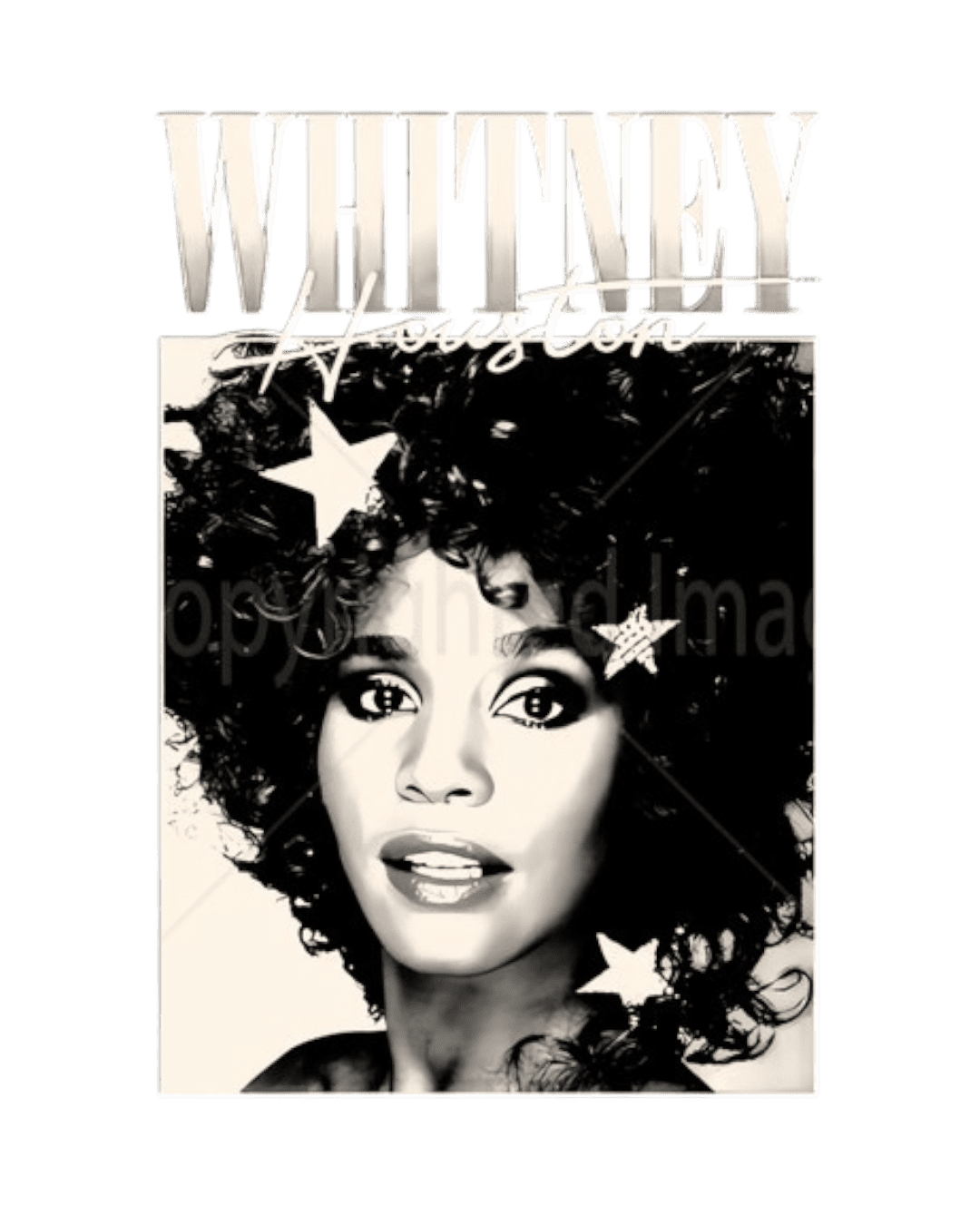 Whitney Houston t shirt heat transfers