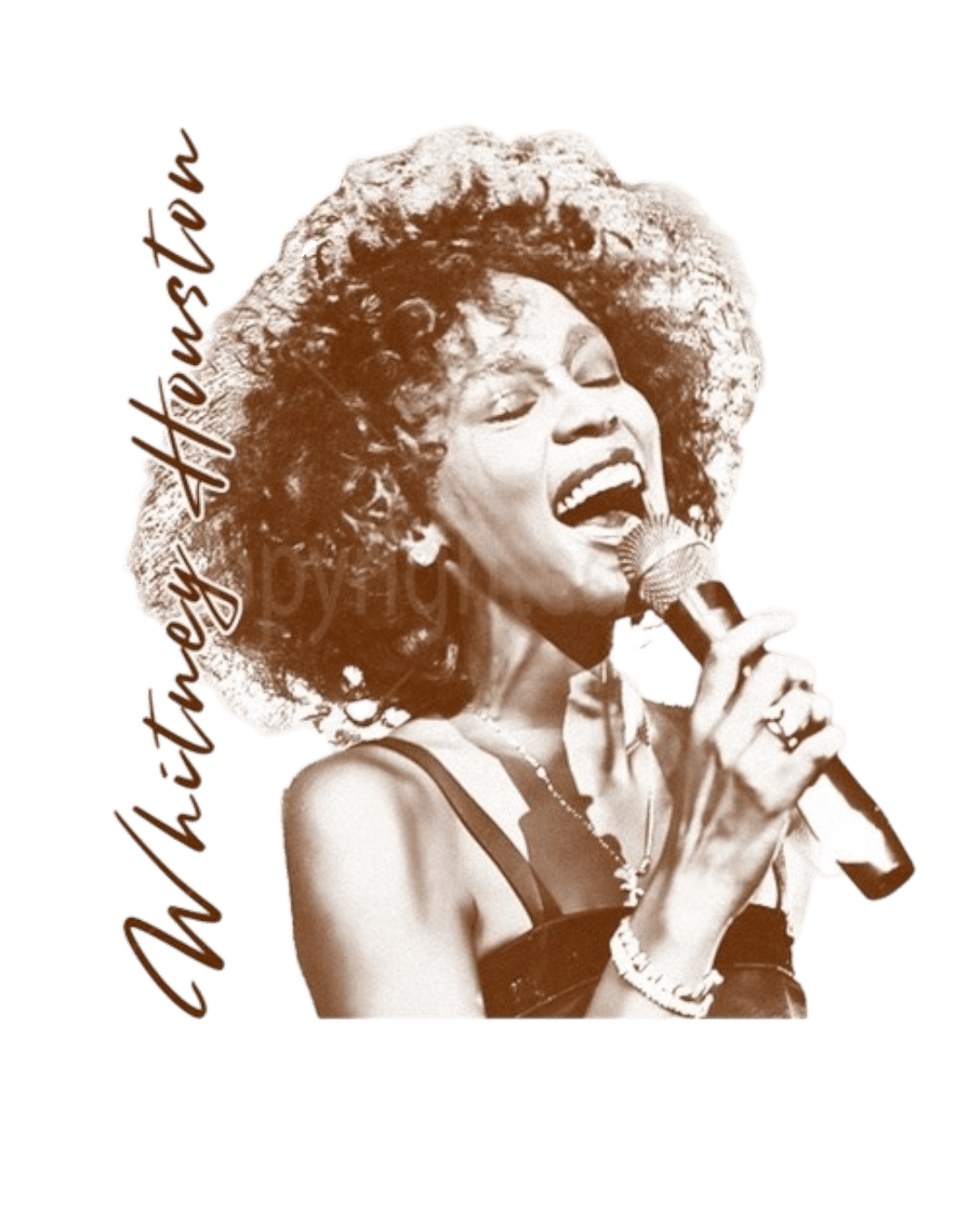 Whitney Houston t shirt heat transfers