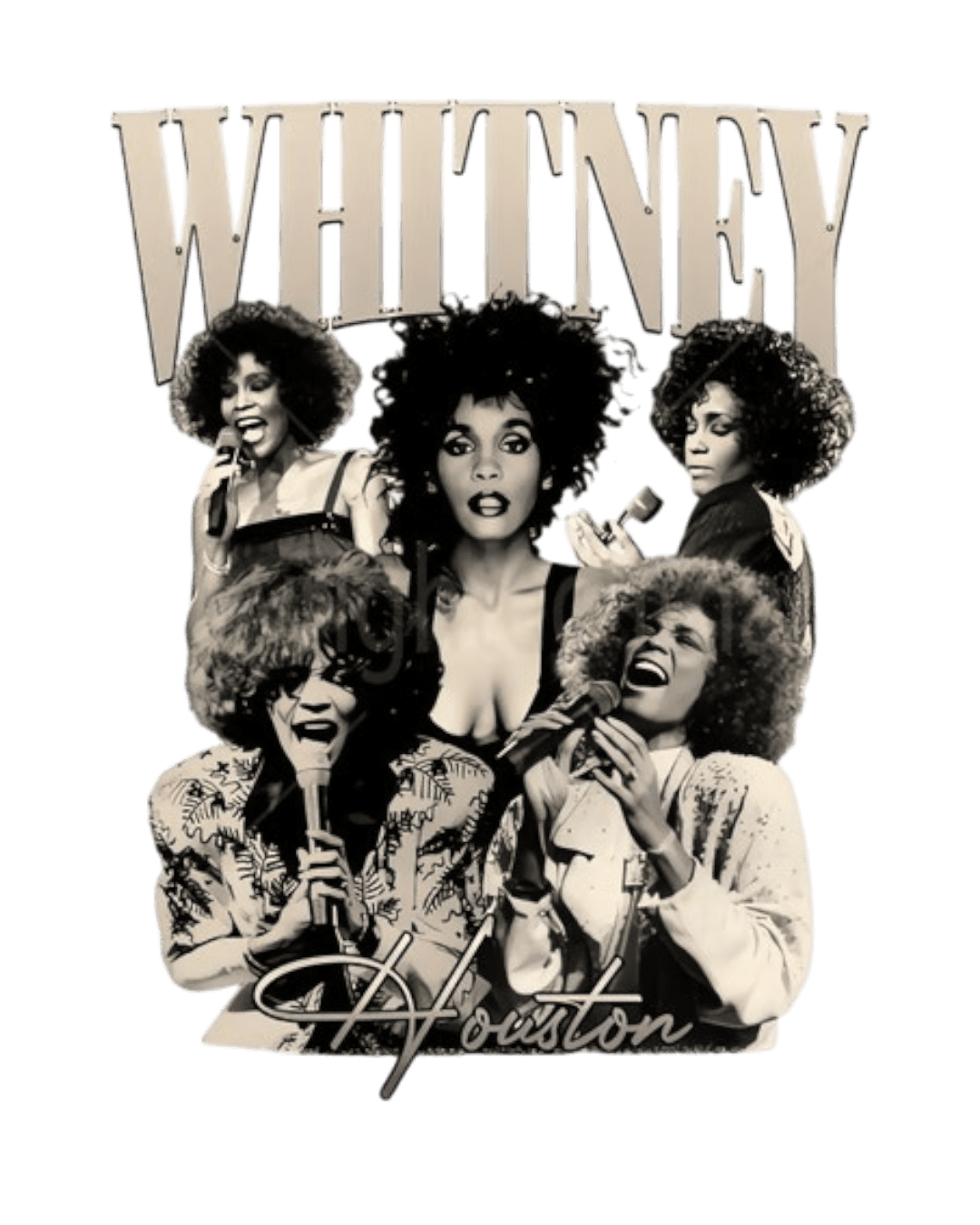 Whitney Houston t shirt heat transfers 15