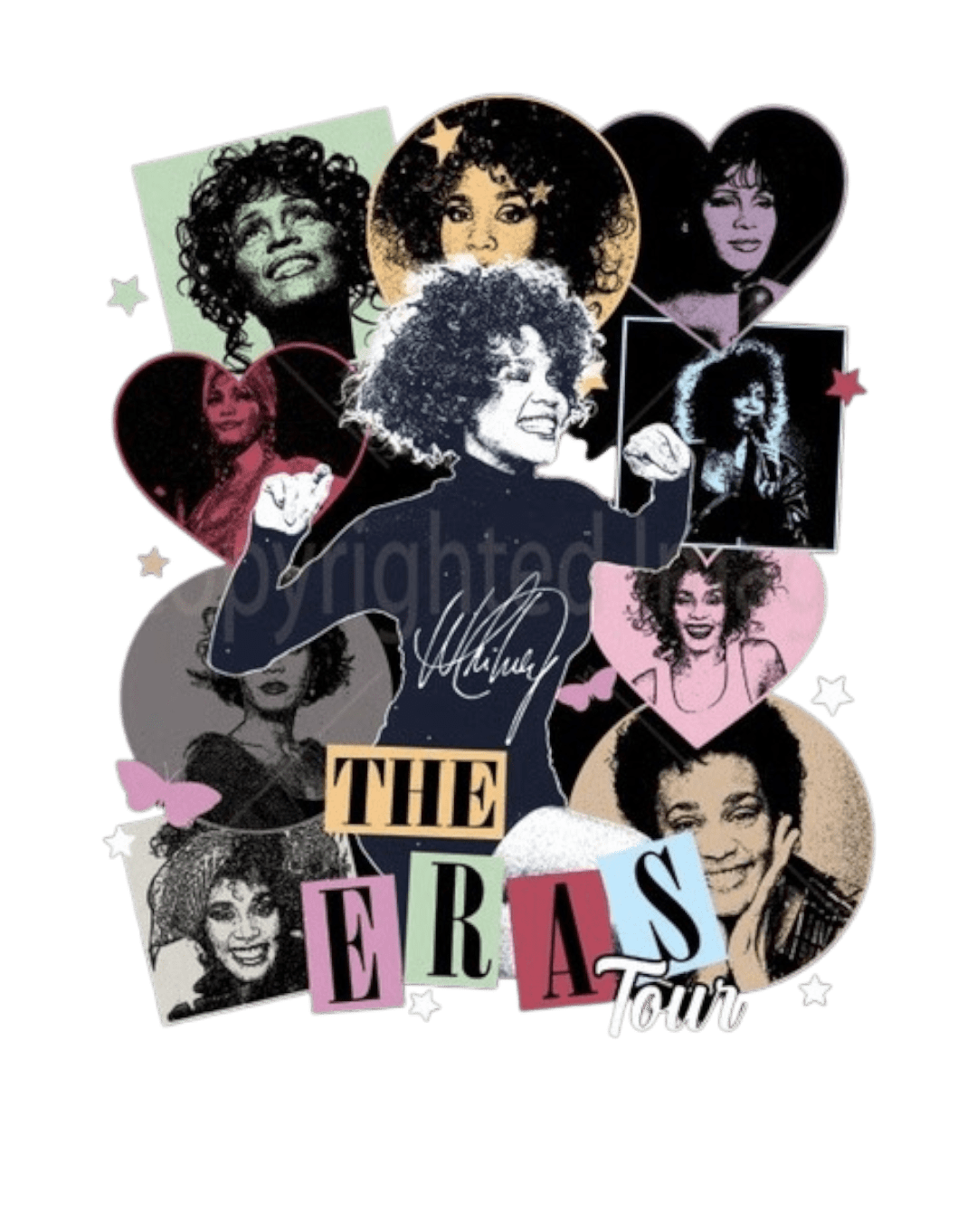 Whitney Houston t shirt heat transfers