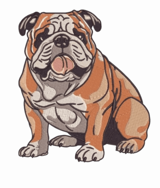 Bullgog sitting iron on patch