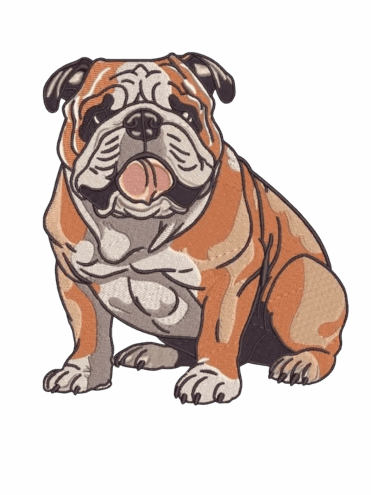 Bullgog sitting iron on patch