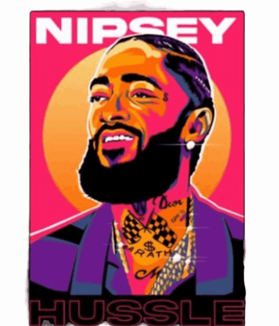 Nipsey artwork iron on heat transfers