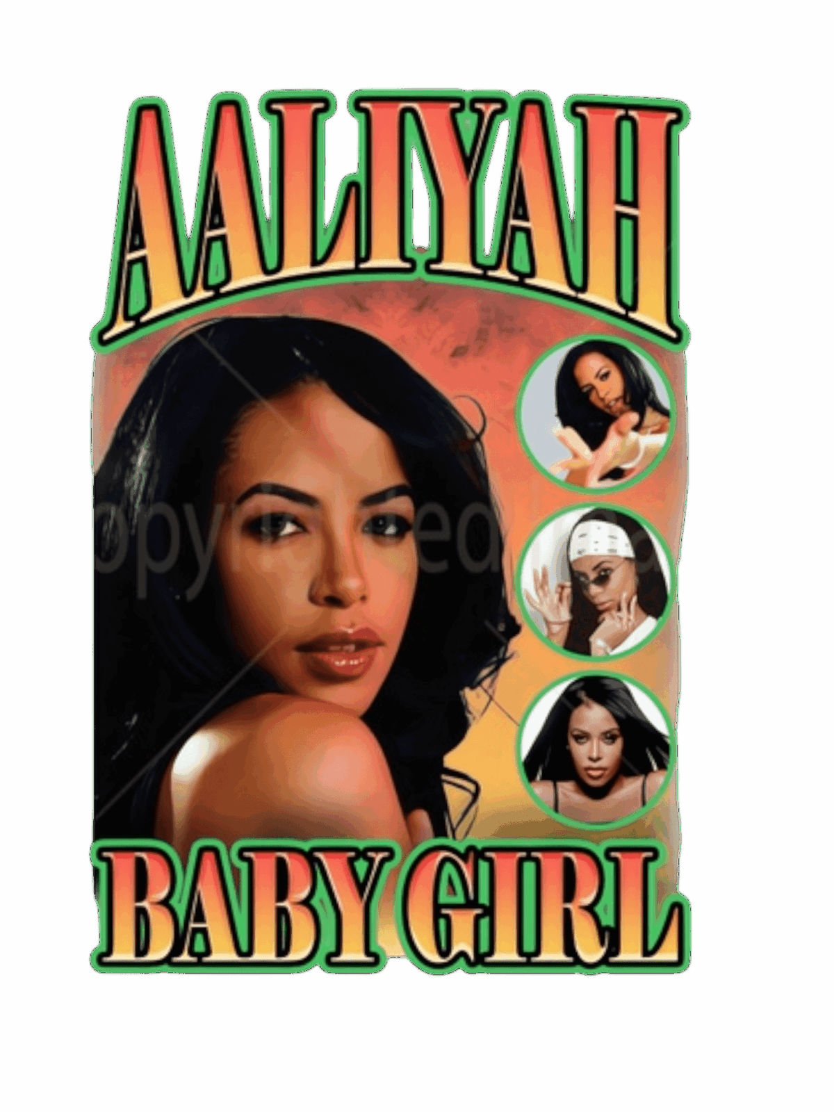 Classic baby girl Aaliyah heat transfers