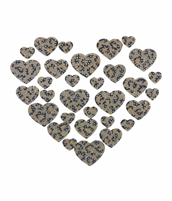 Heart leopard pattern iron heat transfers