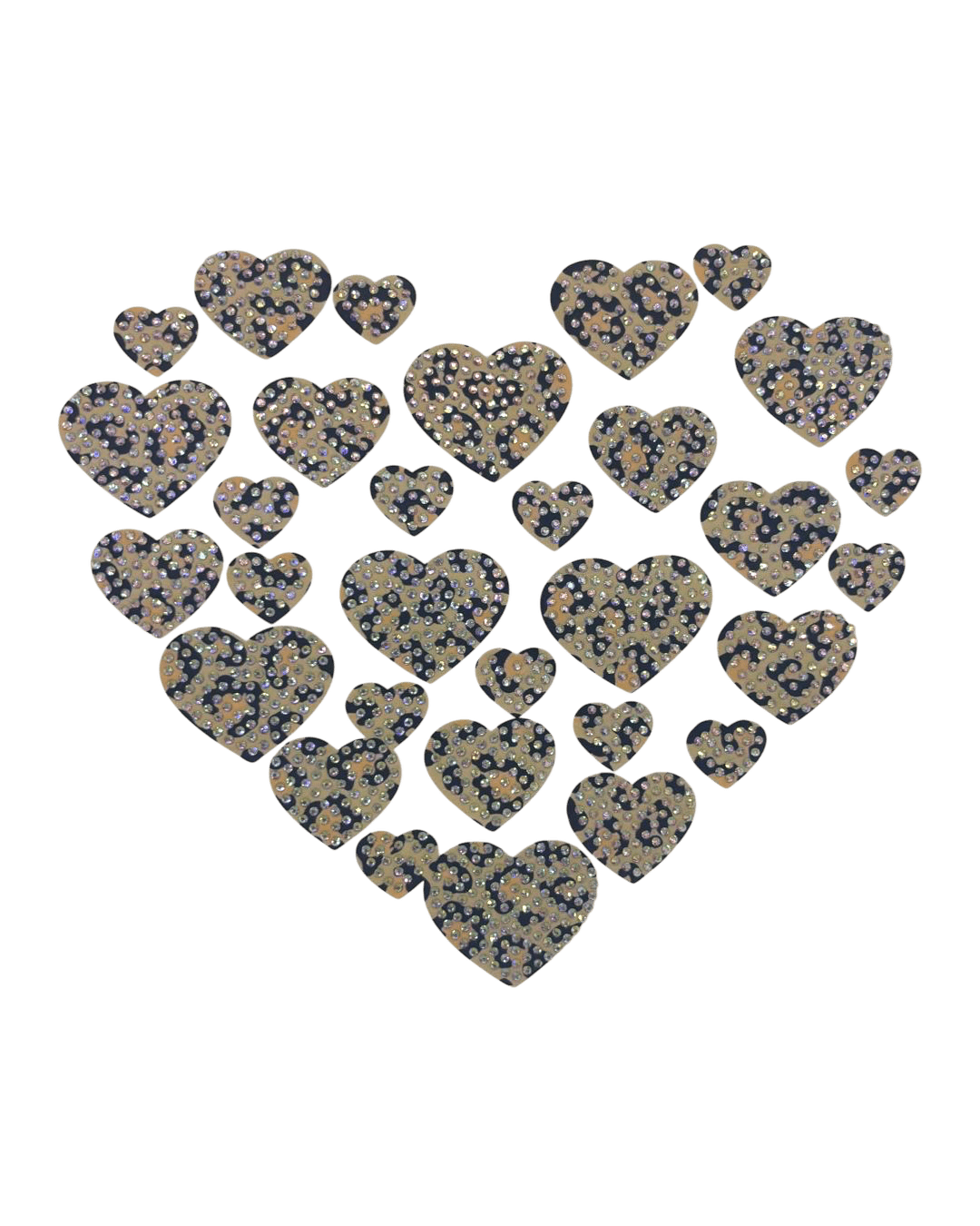 Heart leopard pattern iron heat transfers