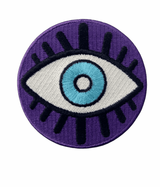 Round iron on evil eye patch